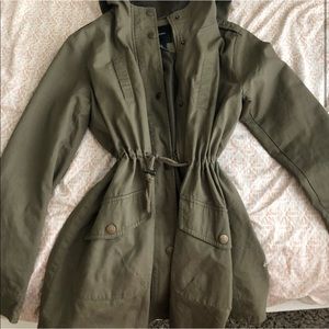 forever 21 olive green long jacket